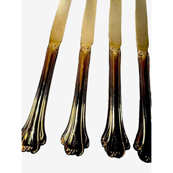 FB Rogers Golden Plated Electroplate American Chipendale Flat 5 Butter Cutters - Picture 10 of 14